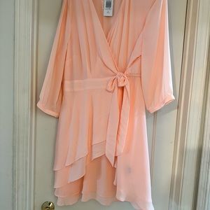 Pink tunic style wrap shirt